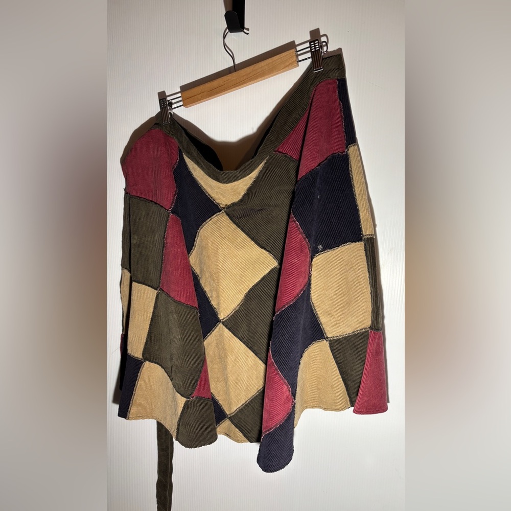 Wraparound, Corduroy Patchwork Multicolor Sweater - image 1